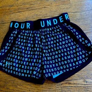 Black-Under Armor Shorts with prints in front